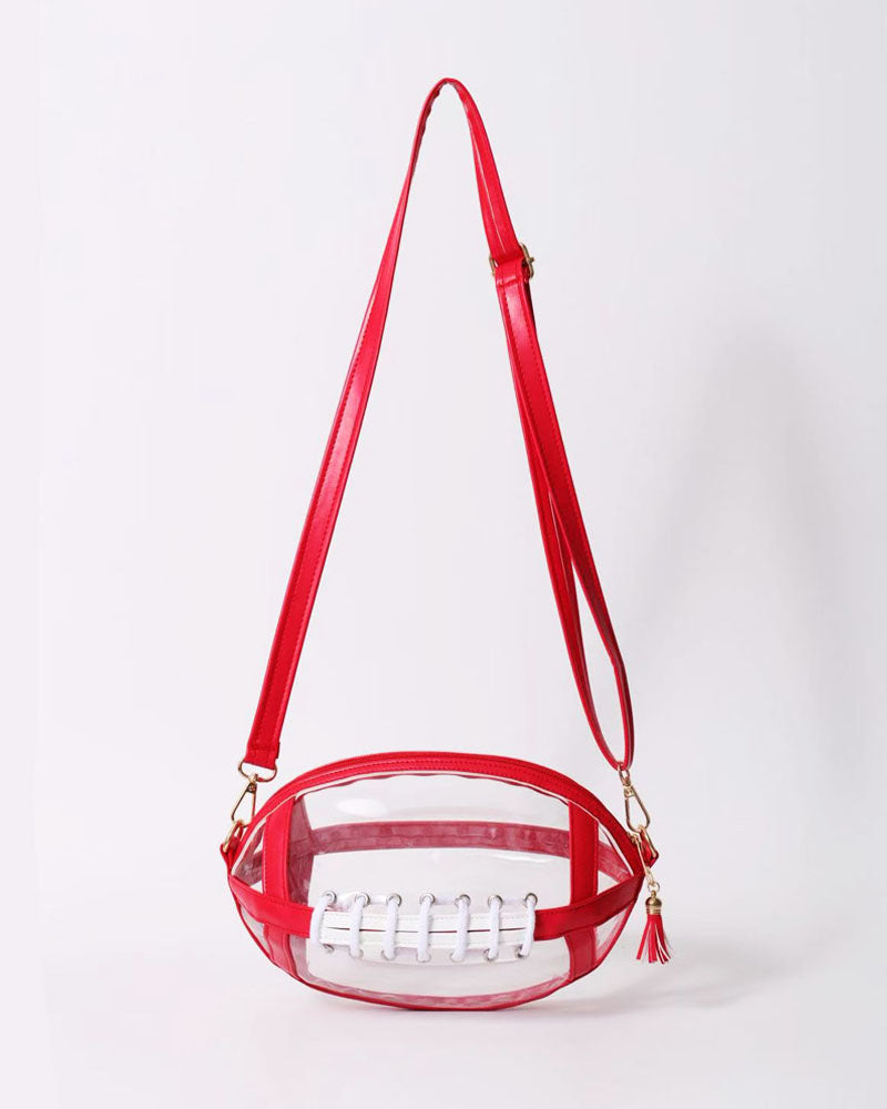 Game Plan Clear Football Crossbody Bag