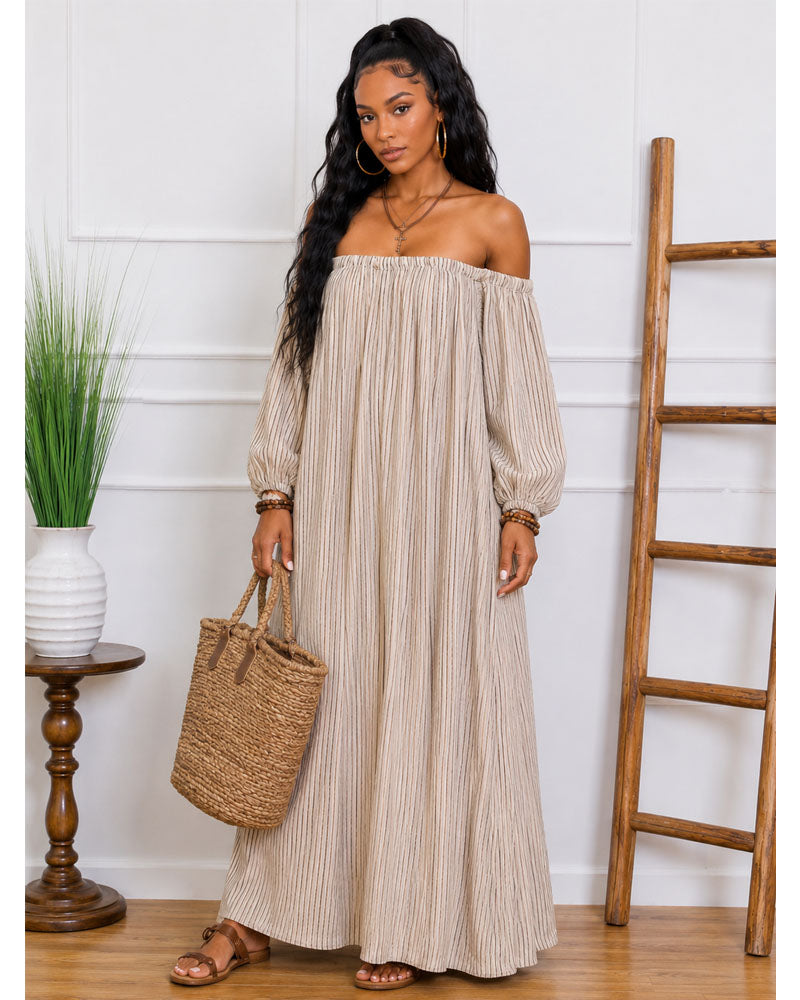 Golden Hour Off-Shoulder Dress