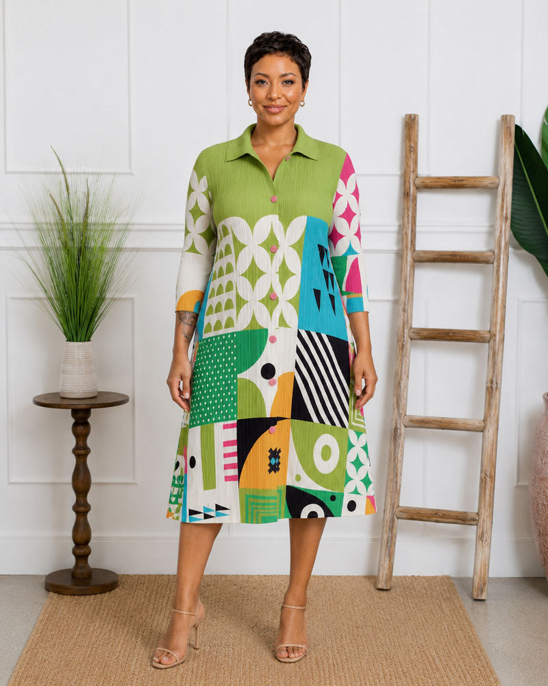 Grande Dame Pleaded Bounce Dress