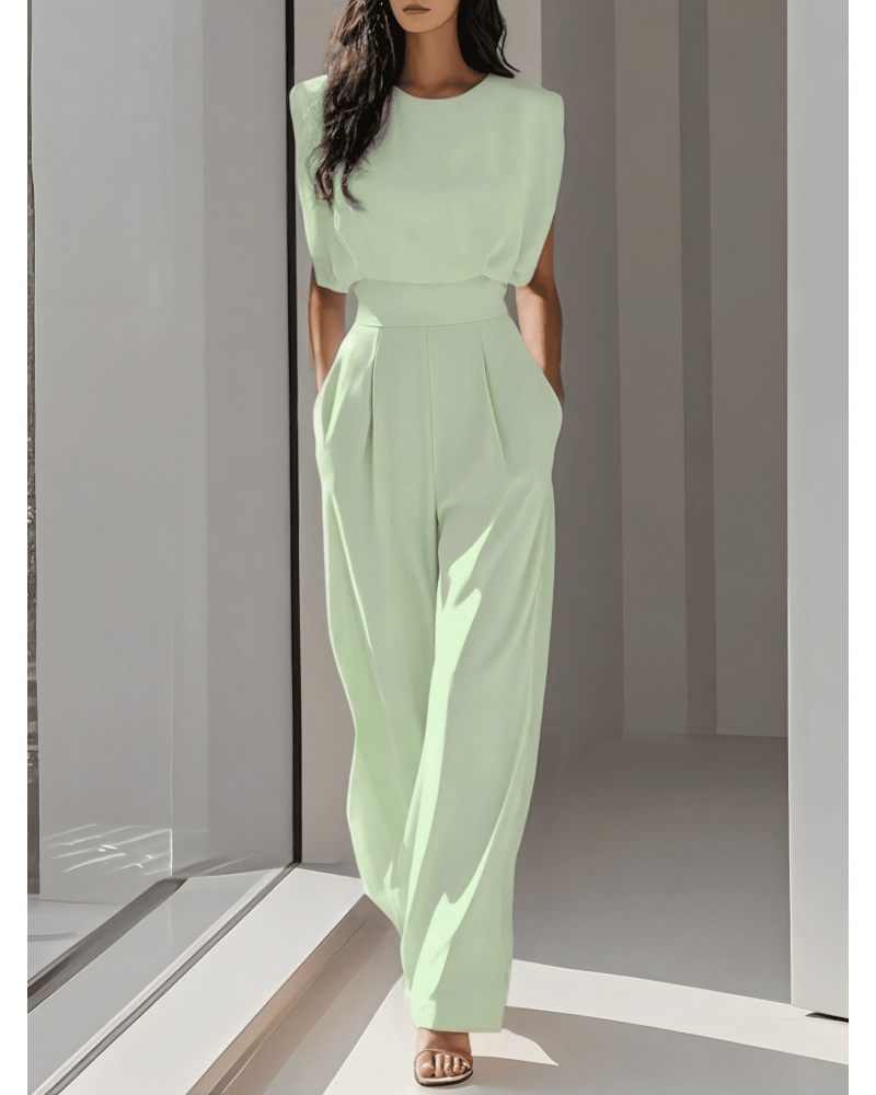 Meena Pleated Wide Leg Jumpsui