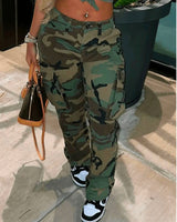 High Waisted Camouflage Cargo Pants