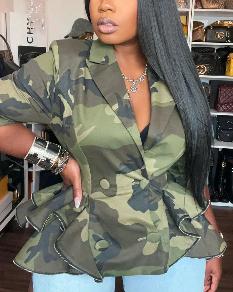 Insane Camo Peplum Jacket