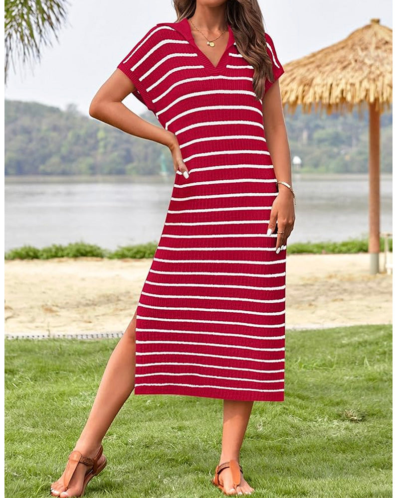 Wayda Striped Crochet Dress