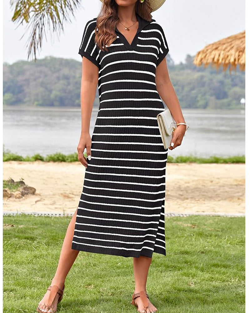 Wayda Striped Crochet Dress