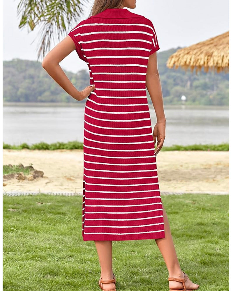 Wayda Striped Crochet Dress