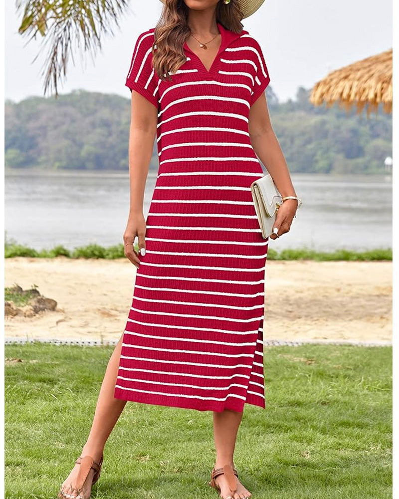 Wayda Striped Crochet Dress