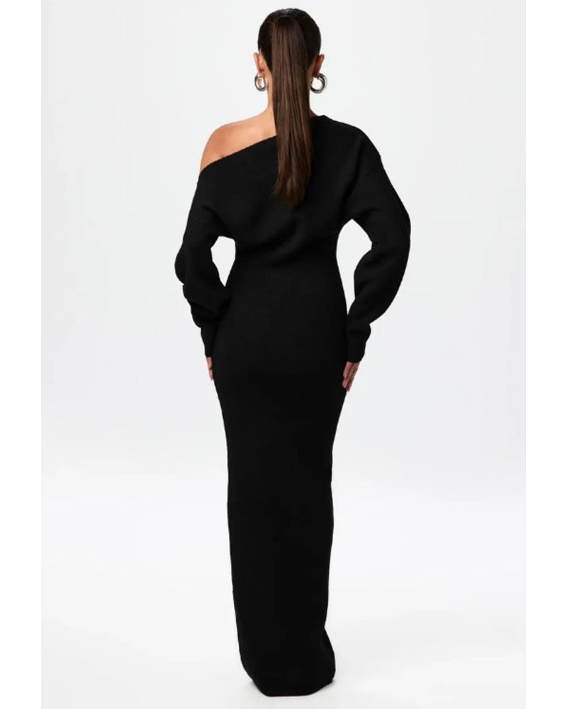 Knit Off-Shoulder Maxi Dress
