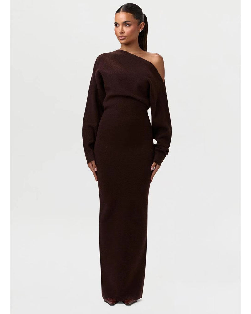 Knit Off-Shoulder Maxi Dress