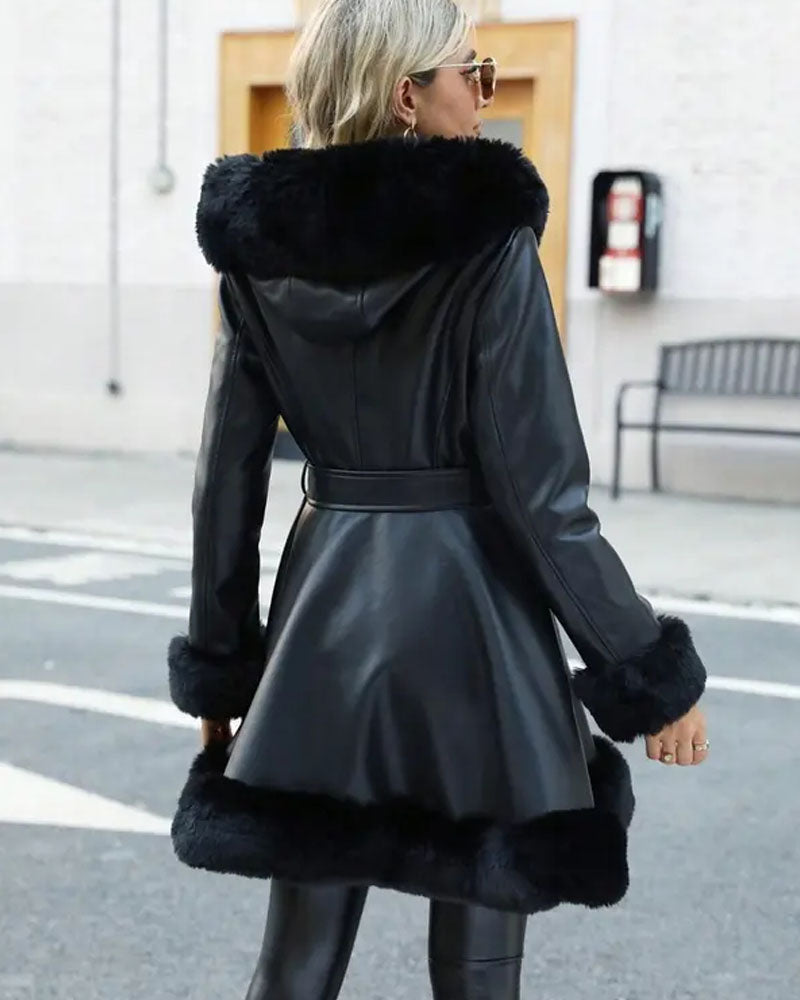 Leather Faux Fur Jacket