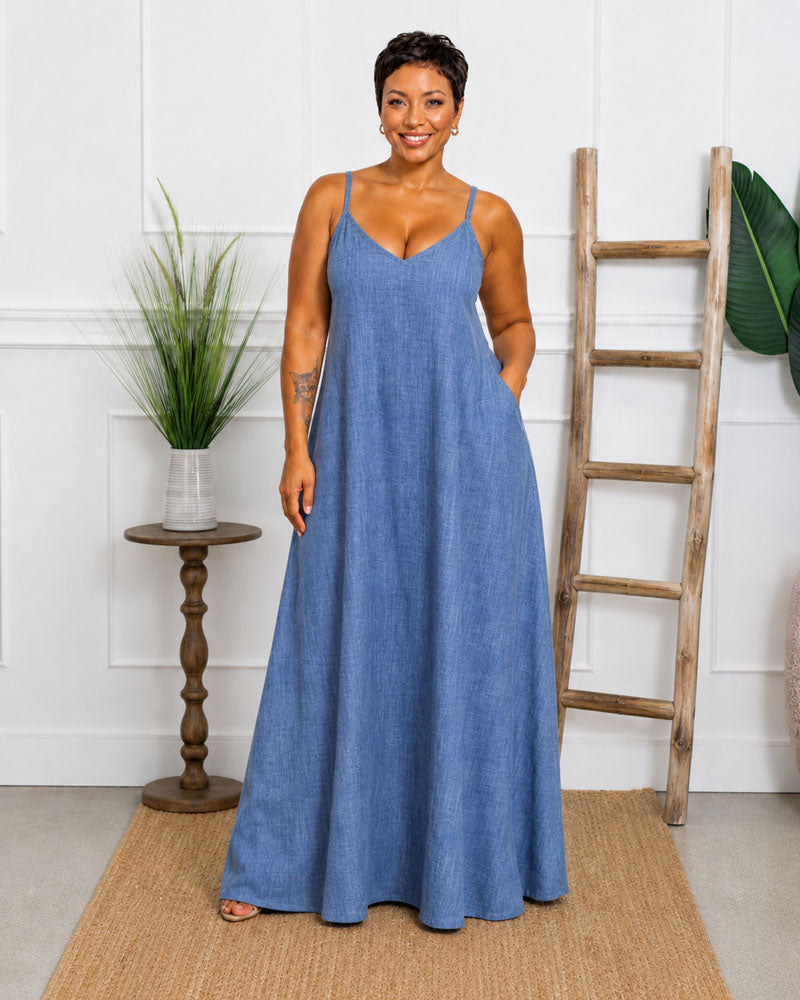 Linda Linen Maxi Dress
