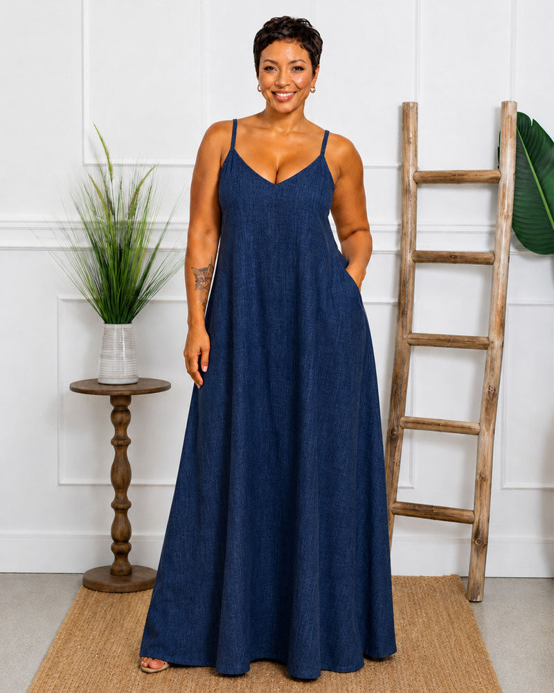 Linda Linen Maxi Dress