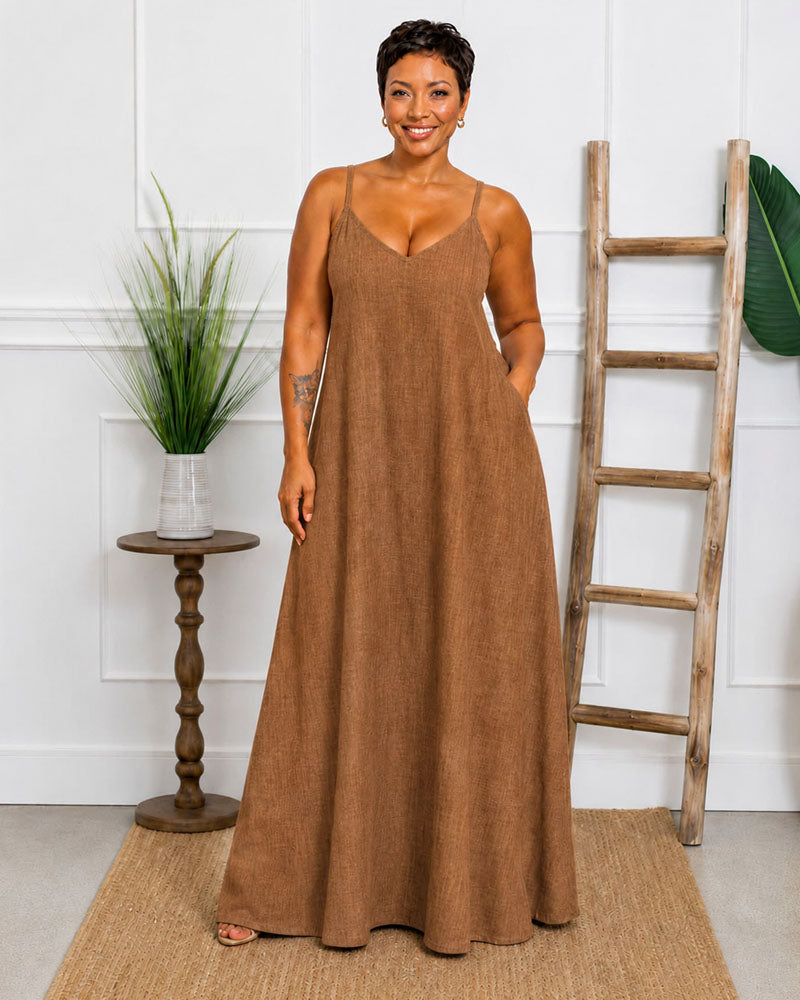 Linda Linen Maxi Dress