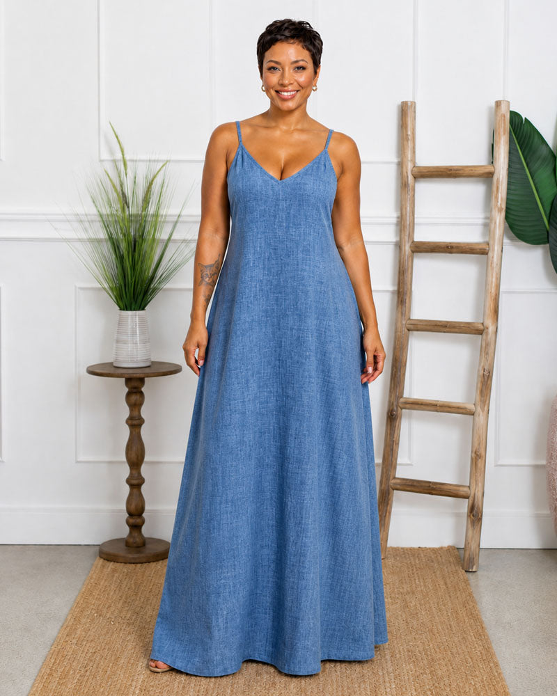 Linda Linen Maxi Dress