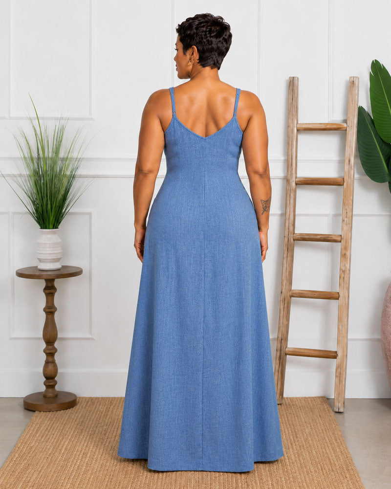 Linda Linen Maxi Dress