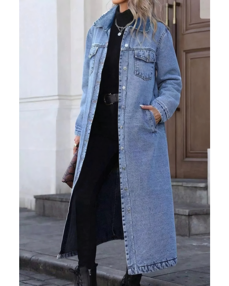 Follow My Lead Denim Trench