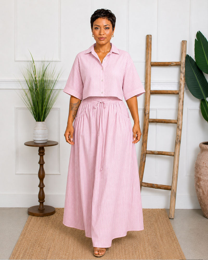 Main Character Striped Skirt Set