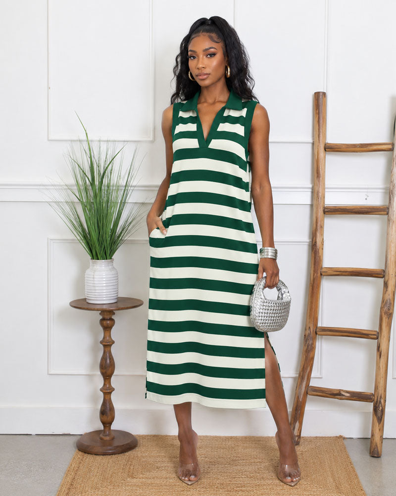 Mariner Muse Striped Cotton Dress