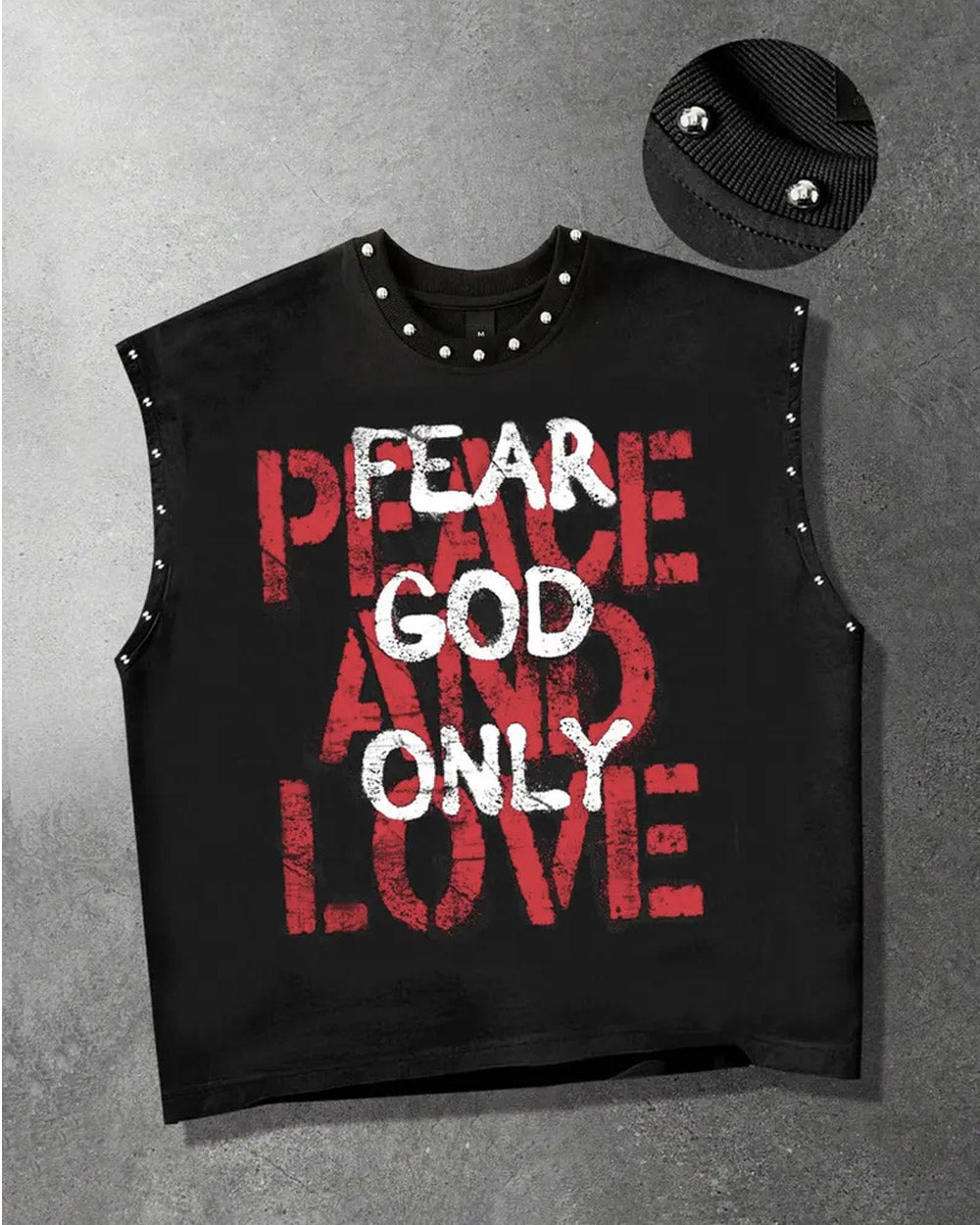 Message Received Studded Graphic Tank Top