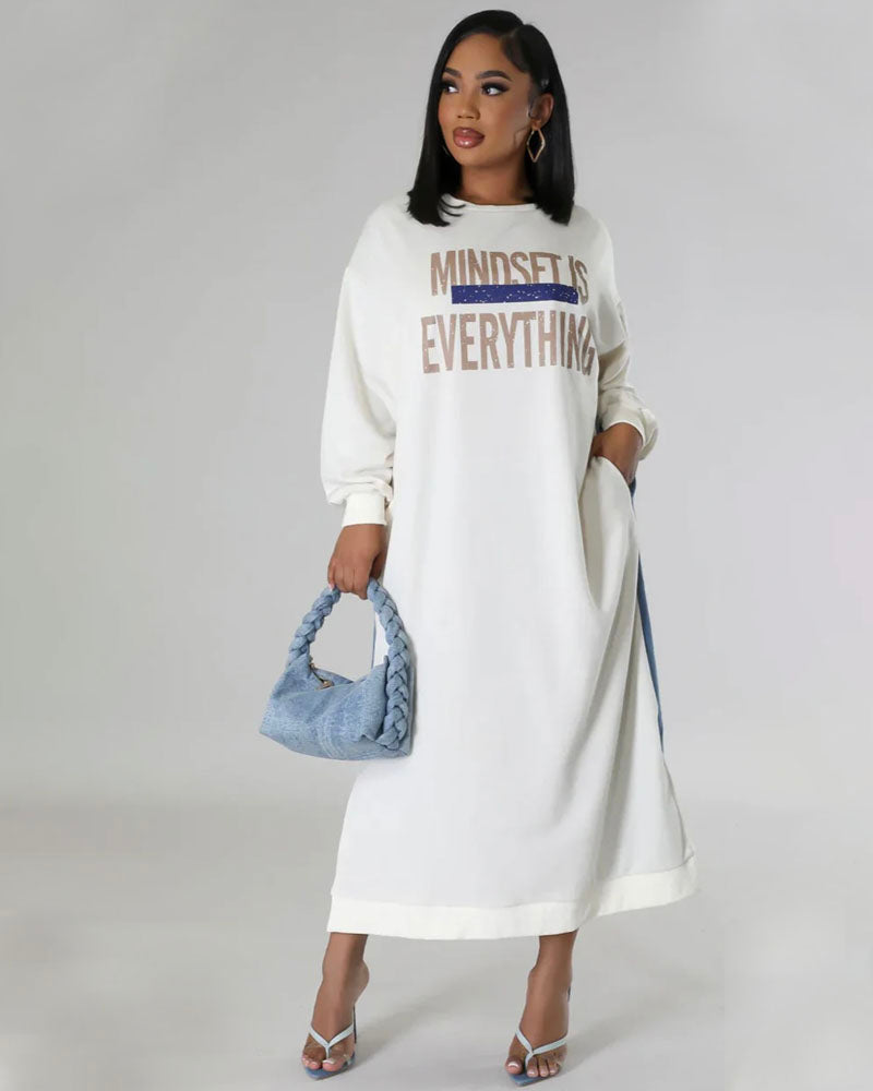 tell me everything maxi dress Mindset is Everything Denim Dress