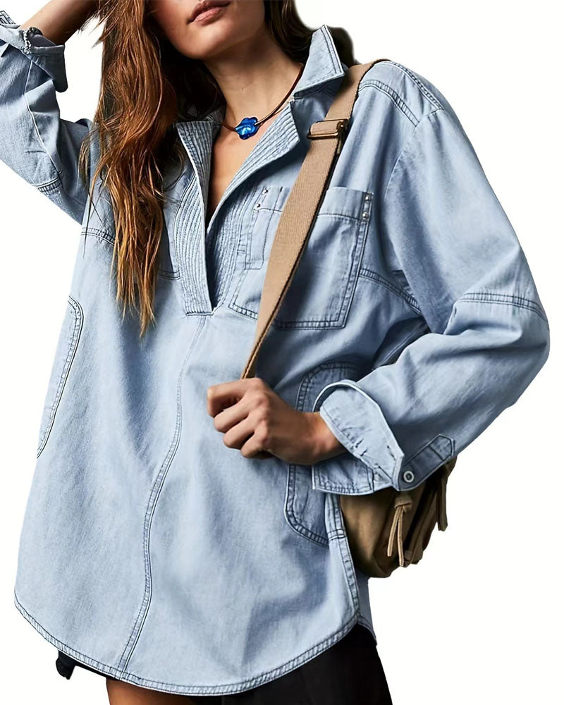 Mist Denim Top