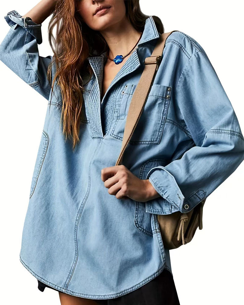 Mist Denim Top