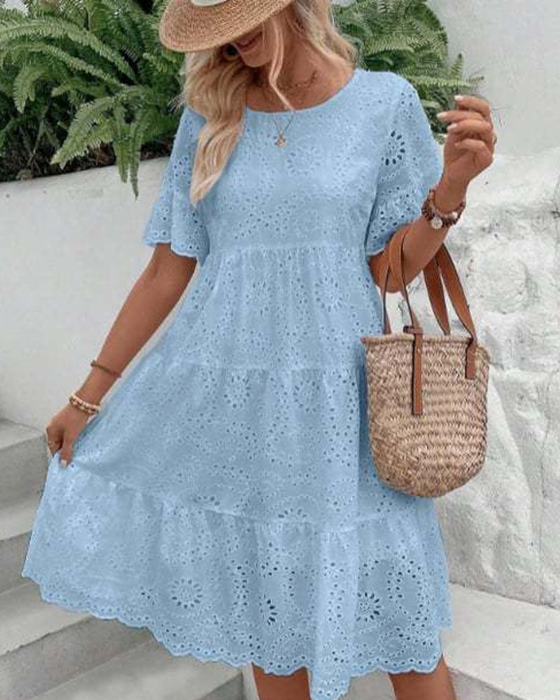 Mori Girl Broderie Tiered Dress