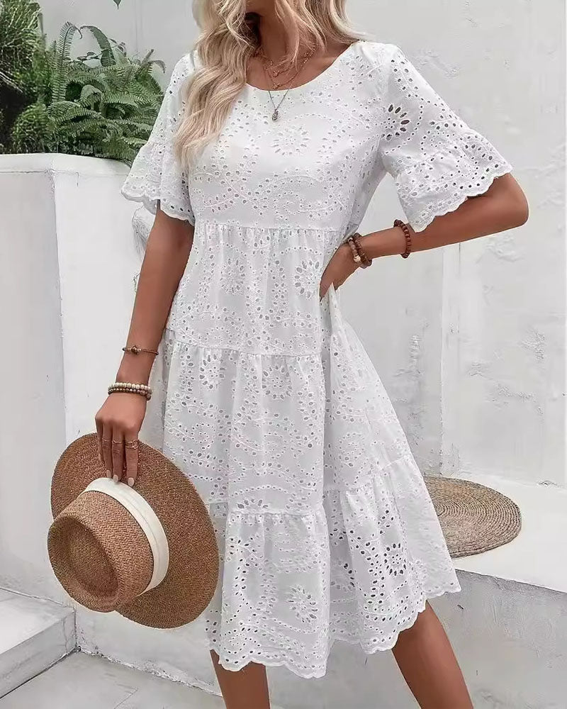 Mori Girl Broderie Tiered Dress