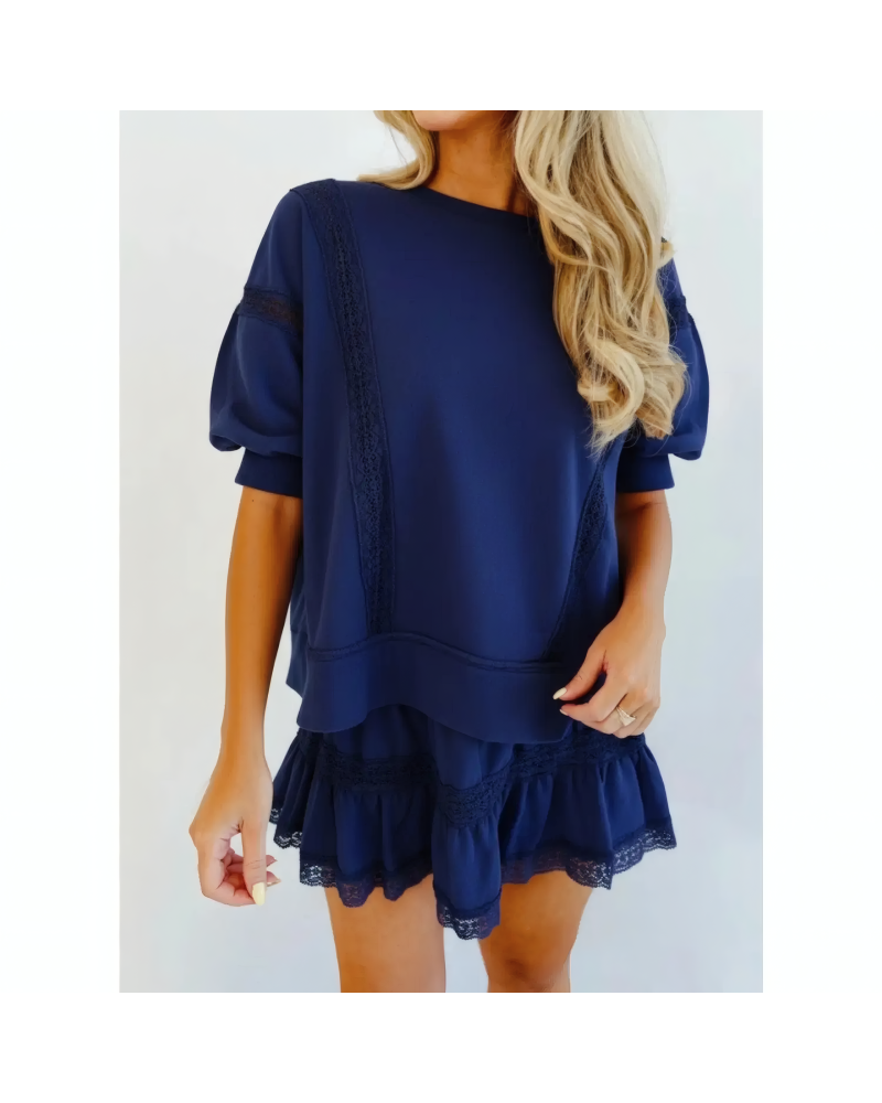 Lace Ribbon Sweat Set