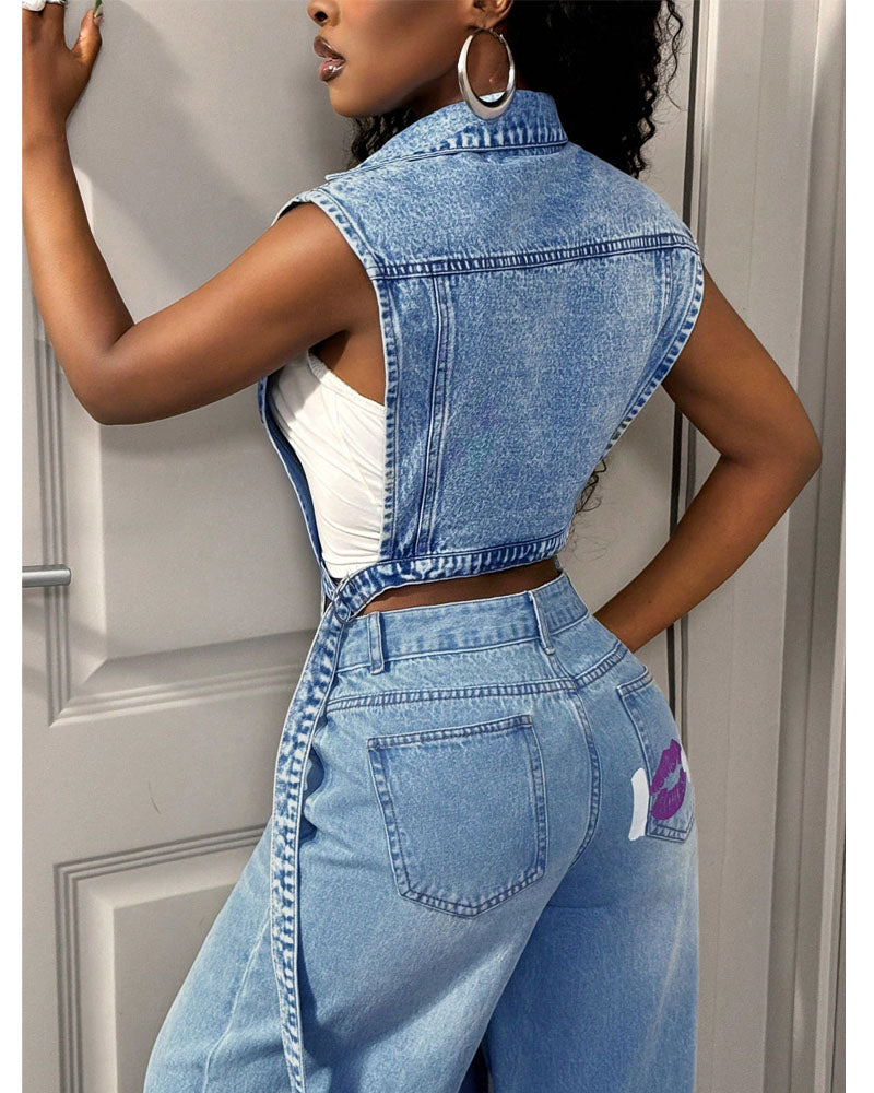 No Introduction Needed Denim Long Vest