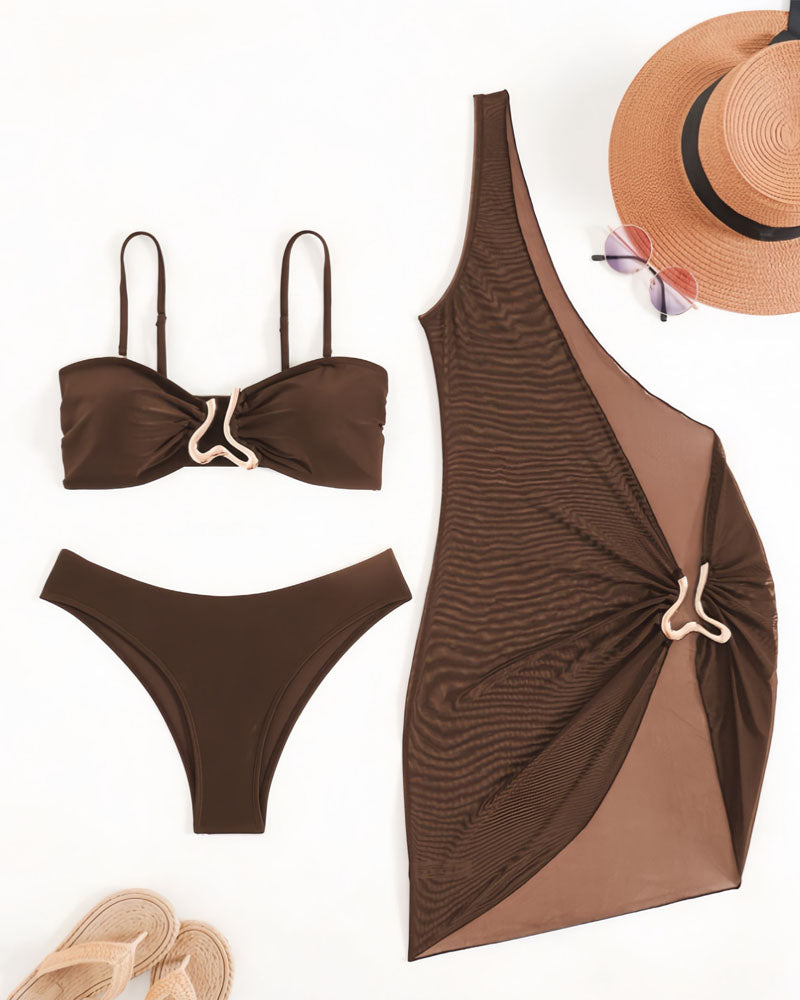 Noir Halo Ring-Linked Swim Set