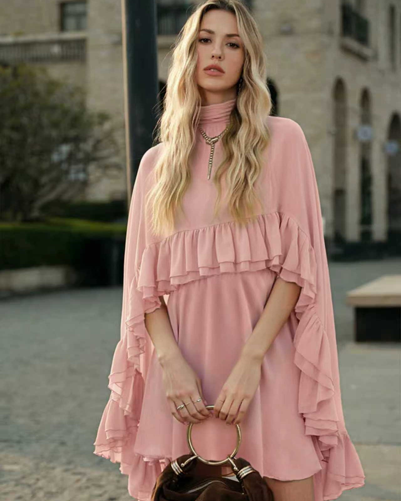 Chiffon Ruffle Dress