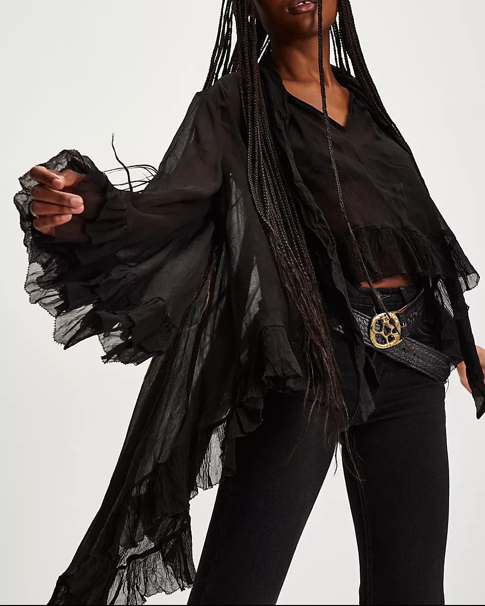Ruffle Tie Detail Blouse