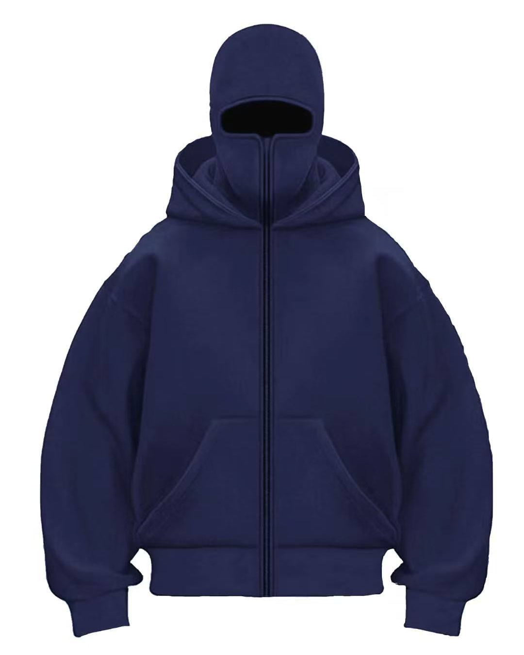 Masked Zipped Hoodie Jacket