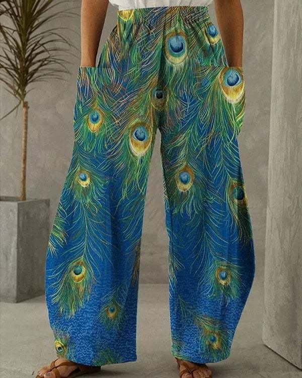 Fashion Print Wide Leg Pants