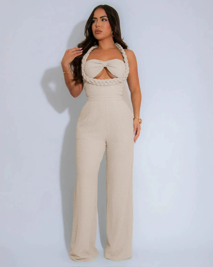 Luxe Braided Halter Jumpsuit