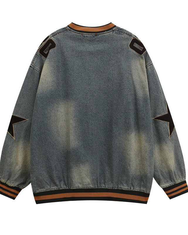 ALL AROUND THE WORLD DENIM SWEATSHIRT
