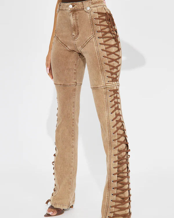 STAND OUT LACED UP JEANS