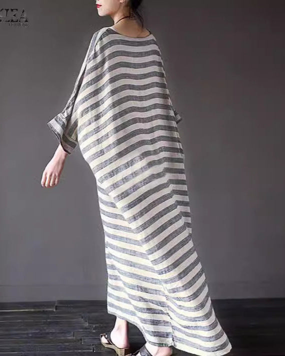 Oversized Striped Maxi Dress