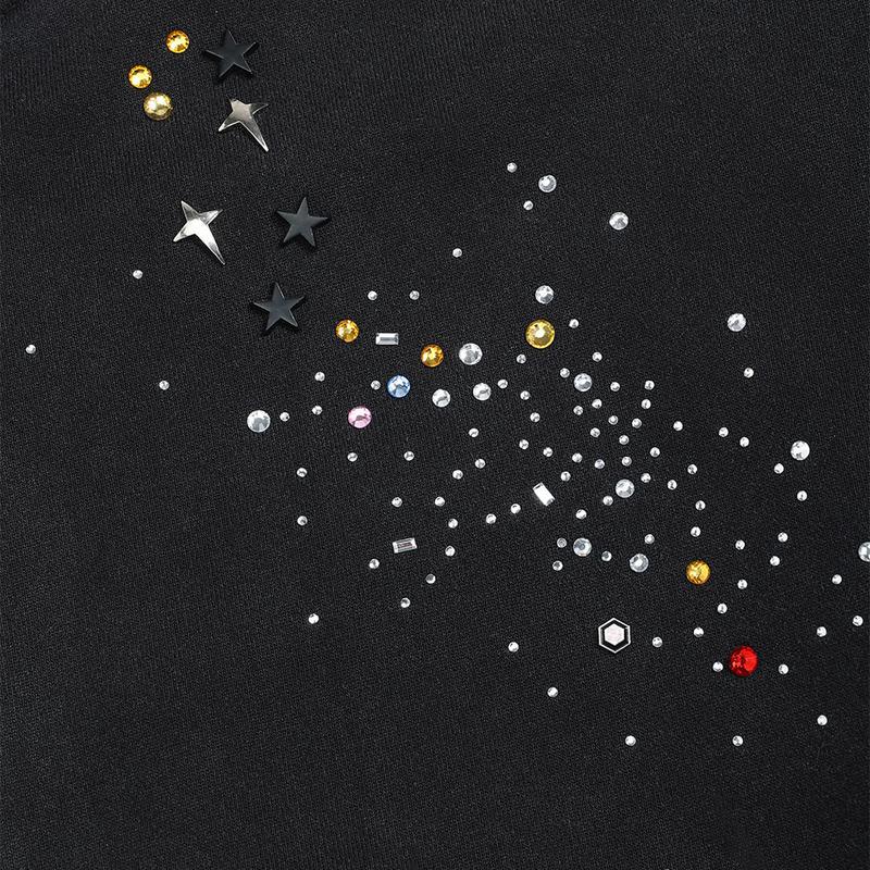 Rhinestone Zip Up Hoodie Jacket