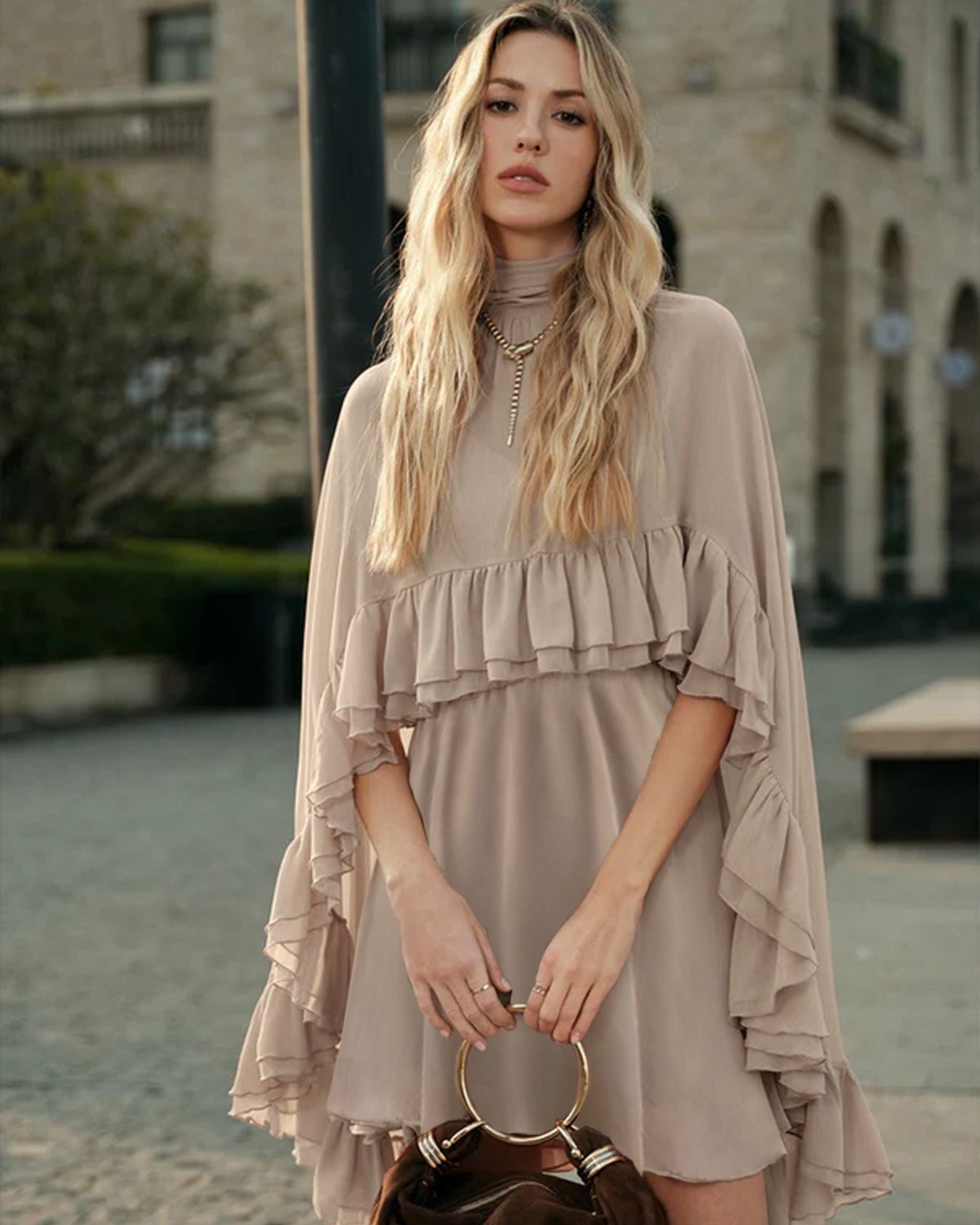 Chiffon Ruffle Dress