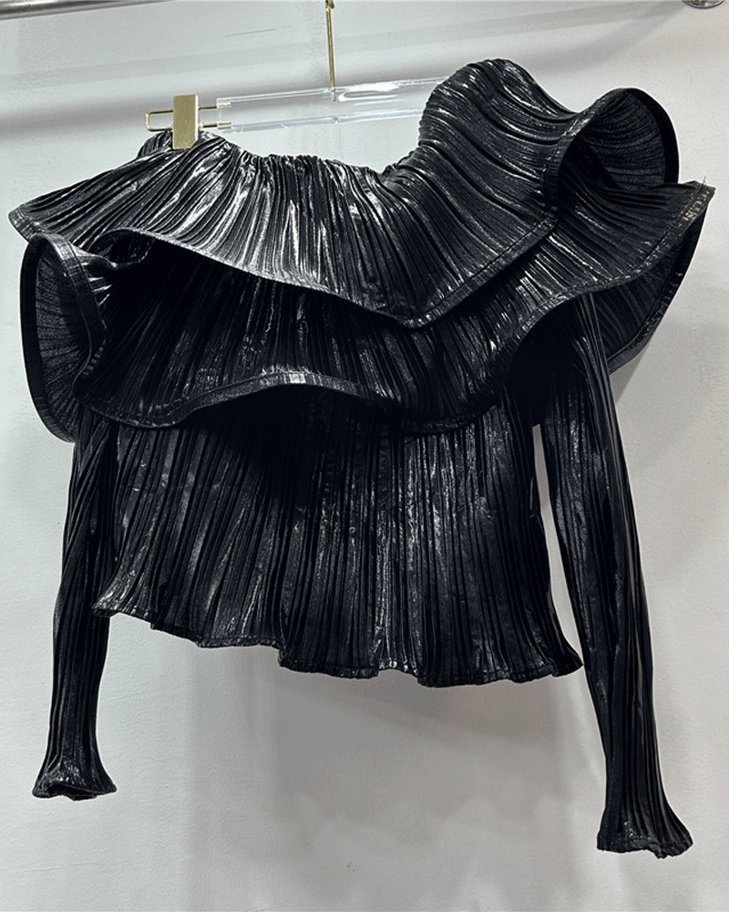 Off Shoulder Metallic Top