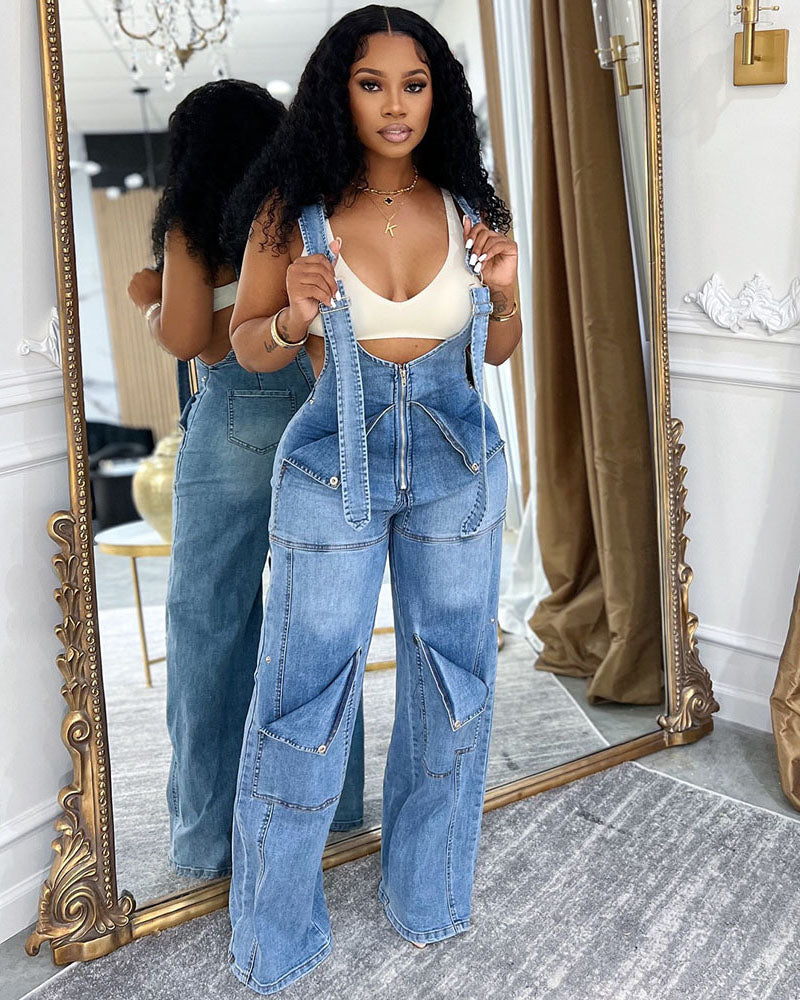 On Alert Denim Overall