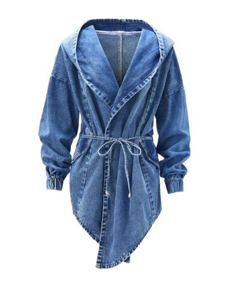 Oversized Hooded Denim Jacket