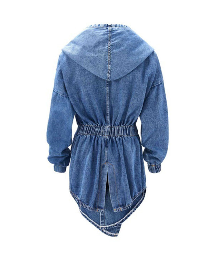 Oversized Hooded Denim Jacket