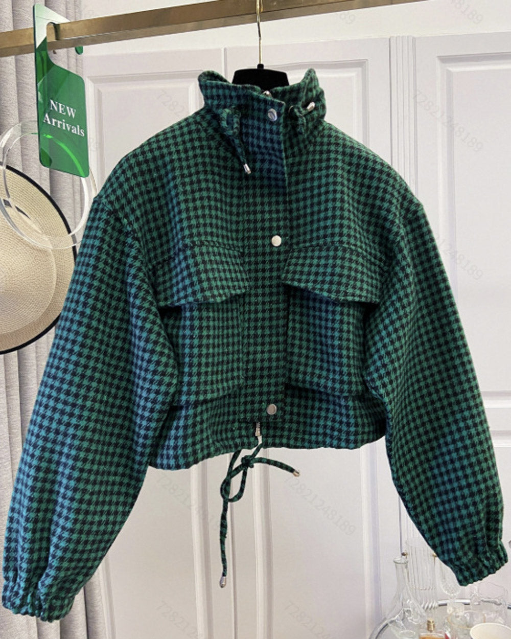 Plot Twist Cropped Houndstooth Jacket