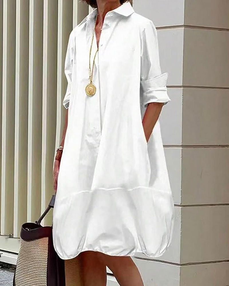 Poplin Bubble Mini Dress