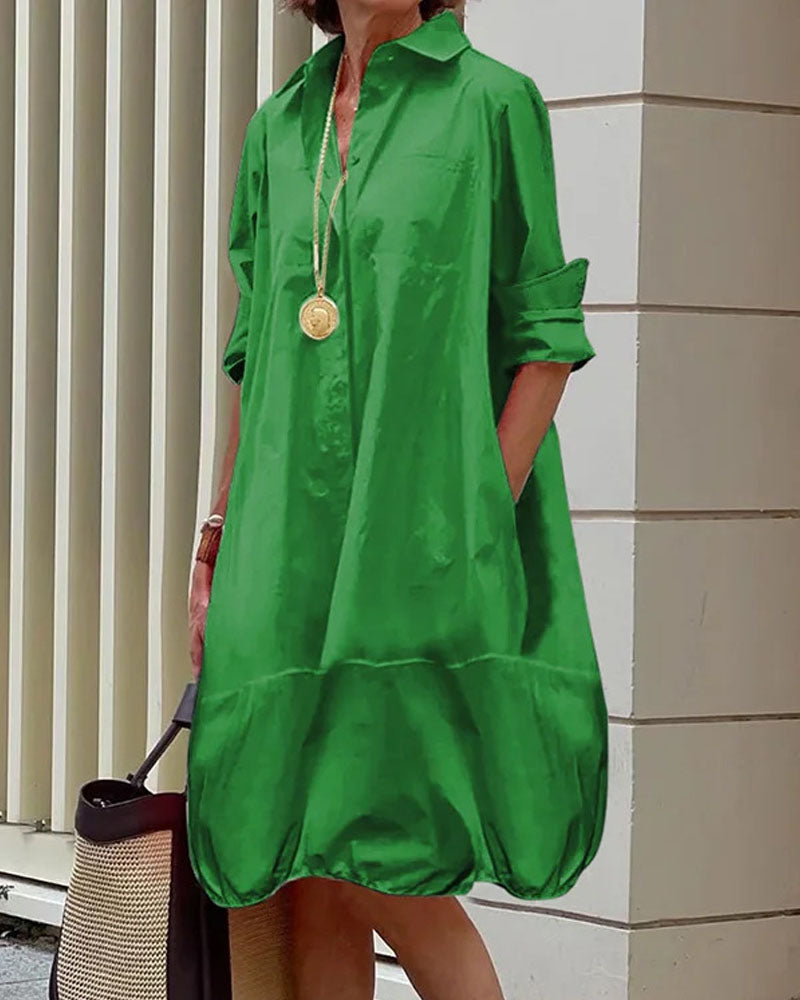 Poplin Bubble Mini Dress