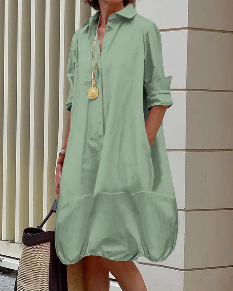 Poplin Bubble Mini Dress