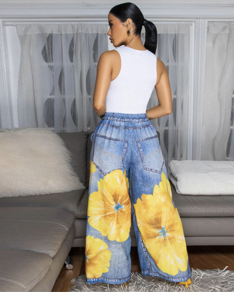 Flower Power Wide Leg Pants