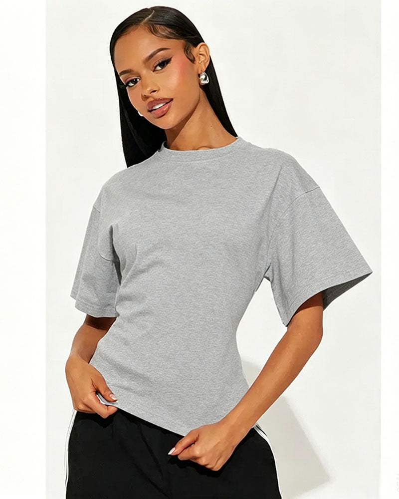 Quiet Edge Back-Zip Cotton Tee